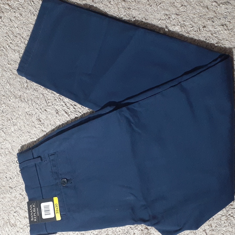 NWT Banana Republic Flat Front Straight Fit Chinos - Blue - Various Sizes